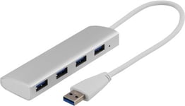 USB 3.1-hub Deltaco, 4xUSB 3.1, aluminium - Silver