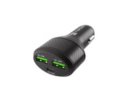 Natec Coney Hurtiglader til Bil - 2x USB-A 1x USB-C 84W PD 3.0 - Svart