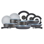 Tower Freedom T800200 13 Piece Cookware Set with Ceramic Coating, Stackable Design and Detachable Handles, Graphite, Aluminium