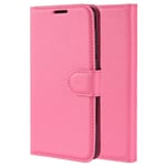SS Tech Case For Galaxy A12, Samsung A12 Cover {Wallet Style} PU Leather Flip Cover, Elegant Card Slot and Magnetic Closure Case (PINK)