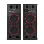 Fenton Pair of 10 inch Powered Bluetooth Speakers with SD USB MP3 File Reader Microphone Inputs for DJ Disco PA Party Karaoke 1200W
