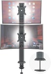 HEMUDU Dual Monitor Articulating Desk Mount Arm Stand - Vertical Stack Screen S