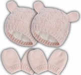 2 x luer 2 x par votter til baby, Large, Rosa