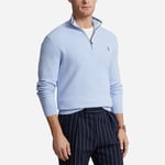 Polo Ralph Lauren Mesh-Knit Cotton Quarter-Zip Sweater - Blue Hyacinth