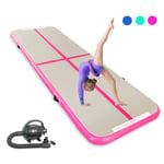 4/8 inch Thickness Air Track Mat Tumbling Mats for Gymnastics 3×1m Inflatable Gymnastic Mat for Kids and Adults, Gym Air Floor Yoga Mat for Sports Training Cheerleading Water,Pink,300*100*10cm