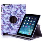 32nd Floral Series - Design PU Leather Book Folio Case Cover for Apple iPad 2, 3 & 4, Designer Flower Pattern Flip Case With Built In Stand - Iris Birds