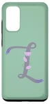 Galaxy S20 Green Elegant Lavender Letter L with Floral and Accents Case