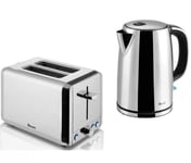 Kettle & 2 Slice Toaster Classic Set in Polished Stainless Steel Swan