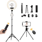 14" Ring Lights with Tripod Stand, Dimmable LED Ring Light Kits 3 Color Modes and 10 Brightness, for Live Streaming/Makeup/Photography/Selfie/Video, Support Touch Control Remote Controller