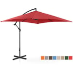 Uniprodo Aurinkovarjo - viininpunainen suorakulmainen 250 x cm kallistettava