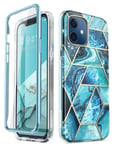 i-Blason Cosmo Series Designed for iPhone 12 Mini Case (2020), Slim Full-Body Stylish Protective Case with Built-in Screen Protector, Ocean