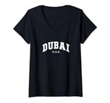 Womens Dubai United Arab Emirates - College Style Vacation Souvenir V-Neck T-Shirt