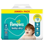 Pampers Baby-Dry Nappies, Size 4 (9-14kg) Jumbo+ Pack (84 per pack)