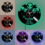 KingLive The Nightmare Before Christmas Vinyl Record Led Wall Clock-Vintage Home Decor For Room,Handmade Wall Art Creative Gifts For Friends And Family-12 Inch Black Mute(With Led)