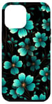 Coque pour iPhone 12 Pro Max Motif fleurs sauvages turquoises