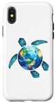 Coque pour iPhone X/XS Save The Planet Turtle Recycle Ocean Environment Earth Day