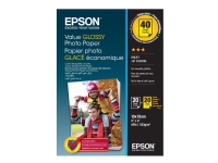 Epson Value Photo Paper Glossy - Blank - 100 x 150 mm 20 ark fotopapir (en pakke 2) - for Expression Home HD XP-15000 Expression Premium XP-900, XP-900 Stickers