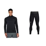 Under Armour Tech 2.0 1/2 Zip, Versatile Warm Up Top for Men, Light and Breathable Zip Up Top for Working Out Men, Black/Charcoal, L & Comfortable and Robust Gym Leggings