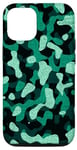 Coque pour iPhone 12/12 Pro Turquoise Camouflage Esthétique Militaire Motif Camouflage Armée
