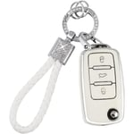 Nyckelringsskydd för Volkswagen VW Bilnyckel Tiguan Jetta Beetle Passat Golf GTI Tillbehör Söt TPU Smart Keys Fodral Skal Protector Bling Kristall