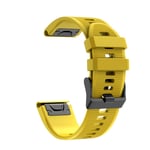 Eariy silicone quick-release wristband, compatible with Garmin Fenix 6X / Fenix 6X Pro, wear resistance and deformation resistance, suitable for all occasions., yellow