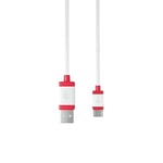 CHERRY USB CABLE 1.5, câble tressé USB-C vers USB-A, pour le chargement & le transfert de données, pour clavier, souris, smartphone, tablette ou plus, 15 m de long, Blanc