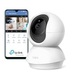 TP-Link Tapo Caméra Surveillance WiFi intérieure 360° 1080p C200, Vision nocturne, Notifications en temps réel, Détection de personne, Suivi de mouvement, Télécommande, Compatible avec Alexa