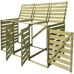 Vidaxl Abri Pour Poubelle Triple 240 L Bois Imprégné