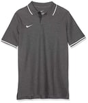 Nike Kids Y Polo Tm Club19 Ss Polo Shirt - Charcoal Heathr/(White), Medium