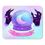 Mousepad Computer Notepad Office Crystal Ball with Purple Female Alien Hands Over Gradient Mesh Creepy Cute Gothic Home School Game Player Computer Worker Inch