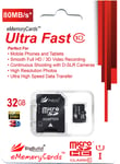 32GB MicroSD Memory card for Veho Muvi KX 1 action camera | Class 10 80MB/s