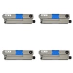 Toner Cartridge for Oki MC562 Printer 44469803 Black Cartridge Compatible 4 Pk