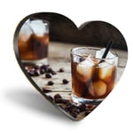Heart MDF Coasters - Black Russian Cocktail Vodka Coffee  #21241