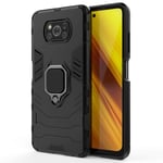 TANYO Case for Xiaomi POCO X3 Pro | X3 NFC, TPU/PC Shockproof Phone Cover with 360° Kickstand, Armor Bumper Protective Shell Black