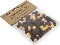 Dekorationer Pompoms 1Cm Mix Brun 120St