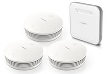 Bosch Smart Home Avertissement en Cas d'incendie Set, 3X détecteur de fumée II, 1x Controller II