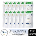 Dove Moisturising Liquid Hand Wash Eco-Refill for Instantly Soft Skin 500ml,12pk