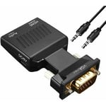 Adaptateur VGA vers HDMI 1080P VGA Mâle vers HDMI Femelle Convertisseur avec Audio Câble et Câble de Recharge USB pour PC HDTC Ordinateur Portable