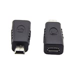 PremiumCord Adaptateur Micro USB 2.0 vers Mini USB 2.0, 5 pin, Femelle vers Mâle, Couleur Noire