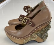Miu Miu Deadstock Runway Venice Baroque Sculpted Platform Wedge Shoes Shoes
