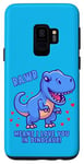 Galaxy S9 Rawr Means I Love You In Dinosaur with Big Blue Dinosaur Case