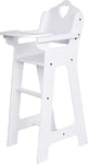 Small Foot Chaise Haute de poupée en Bois laqué Blanc, Accessoire pour poupées avec Tablette Rabattable, dès 3 Ans, 2872