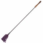 Bondage BDSM Riding Crop Whip Smooth Wooden Handle Purple Leather Tails Couples