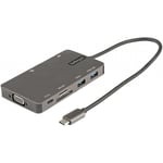 StarTech.com Adaptateur Multiport USB-C - Dock de voyage HDMI 4K 30Hz ou VGA - Hub USB 3.0 5Gbps - 100W Power Delivery - SD/Micro SD - GbE - Mini