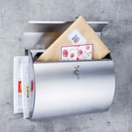 HI Postlåda med tidningshållare 38x13,3x30,4 cm rostfritt stål 445596