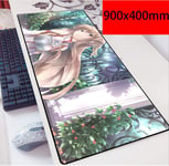 Mouse Pad Table Mat Sword Art Online Game Anime Character Konno Yuuki Laugh And Face Even In The Face Of Despair Oversized Non-slip Professional Gaming Mouse Pad For Desk Laptop PC-900x400mm
