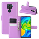 Xiaomi Redmi Note 9 PU Wallet Case Purple