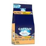 Catsan Agglomérante Ultra Plus - Litière agglomérante pour chat - 1 sac de 15L