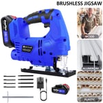 21V Cordless Electric Jigsaw Cutting Pendulum Saws Laser Guide Battery Charger