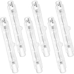 Paket med 6 Halogenlampor R7s 78mm 100W 230V, Dimbar Halogenrörlampa, Varmvit 2700K, 1500lm, Linjär Halogenspotlight, För Landskapsbelysning, Wor